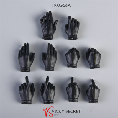 1/6 scale BLACK Gloved Gun Hands For 12'' Female Figure Doll Accessories worldbox