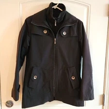 Kristen Blake Full Double Zip Layered Jacket Small Black Y2K