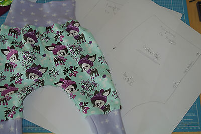 Schnittmuster Baby Pumphose Mitwachshose Hose Gr 56 62 68 Schablone Fertig Ebay