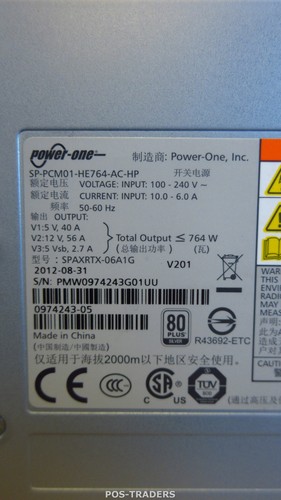 HP 682372-001 3PAR 764W 80 Plus Power Supply Module + BATT - FROM HP M6710 - Afbeelding 4 van 5