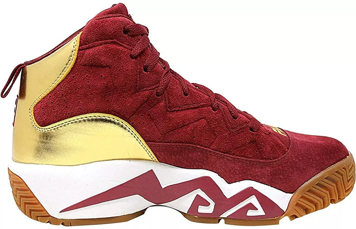 Burgundy and on sale gold filas