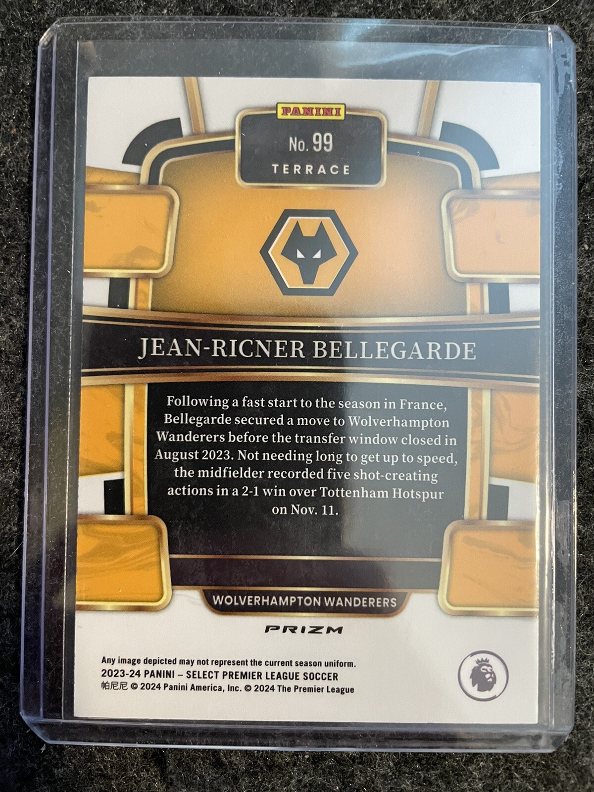 Panini Wolves 2023-24 Panini Select Premier League - Terrace Jean-Ricner Bellegarde ...