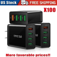 US 4 Port Fast Quick Charge QC 3.0 USB Hub Wall Home Charger Power Adapter Lot