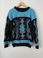 Vintage Demetre Ski Sweater, Size Men's Med, 100 Pure Wool, Made in Hong Kong