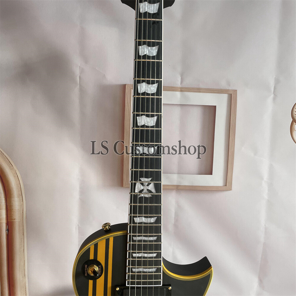 Custom Matte Black Iron Cross James Hetfield Electric Guitar