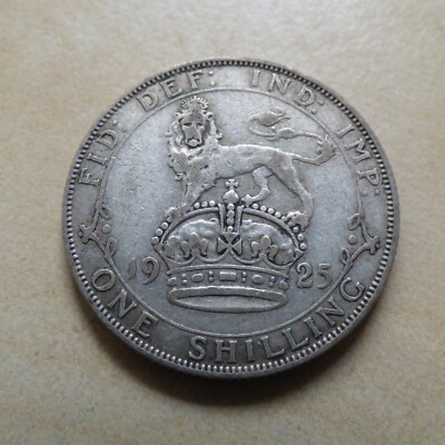 1925 1 Schilling Münze Georg V .500 Silber schöne Erhaltung
