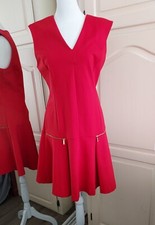 Michael By  Micheal  Kors Red Dress Sz 8 Sleeveless V Neck