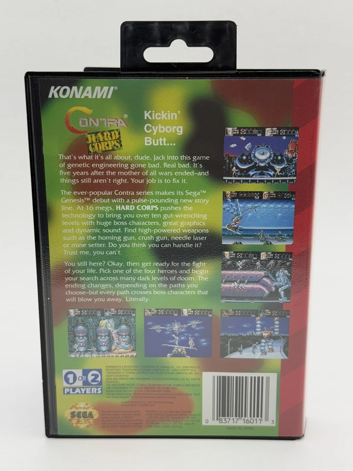 Contra: Hard Corps (Sega Genesis, 1994) Complete CIB W/ Registration Card MINT! - Image 2 of 4