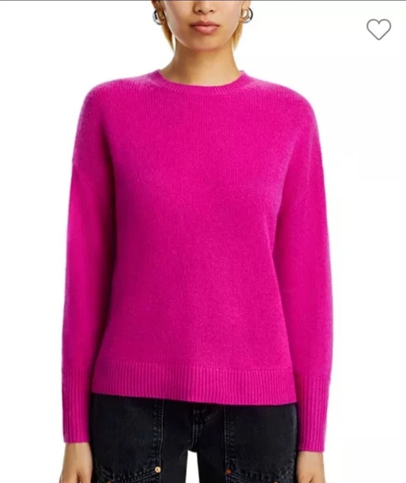 Suéter de cachemir Aqua Cashmere alto bajo cuello redondo L142628 para mujer talla L Foto 2 de 4