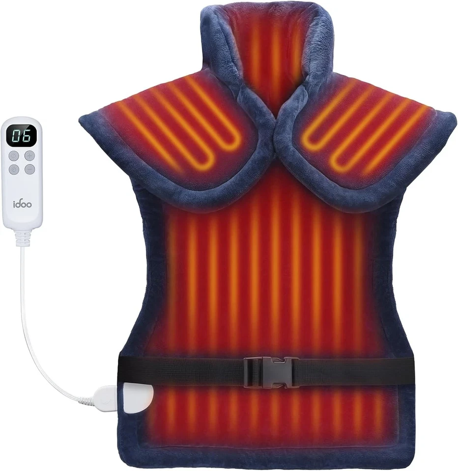 Almohadillas térmicas eléctricas para calambres musculares espalda cuello almohadilla térmica alivio del dolor 24x33" Foto 3 de 4