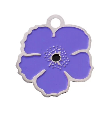 Purple Poppy Animals at War Remembrance Stainless Steel Dog Cat Pet Tag