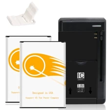 Bundle of 2x 6620mAh BL-51YF Battery Desktop Charger Bracket f LG G4 VS986 Phone