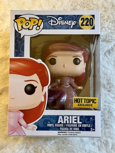 NEW Funko Pop Disney Little Mermaid Ariel #220 Glitter Dress Hot Topic Exclusive