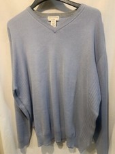Men Covington 100 cotton sweater v-neck pullover light blue size XXL