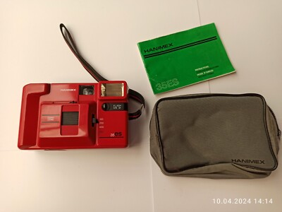 Analogkamera Hanimex 35es Rot mit Tasche und Anleitung