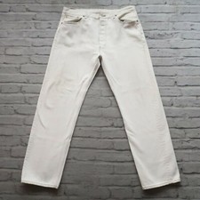 Vintage Levis 501 Denim Jeans Made in USA White 501-0648 90s 80s