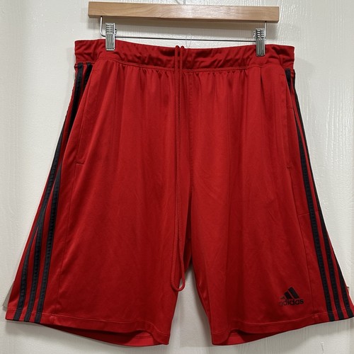 Adidas Trainingsshorts 9" rot 3-Streifen Größe Small Herren Freizeit Sport