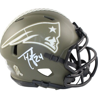 Ty Law Autographed New England Patriots 22 Salute Mini Helmet Beckett ...