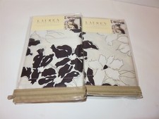 2 Ralph Lauren PORT PALACE White Floral Standard Shams 284 NIP