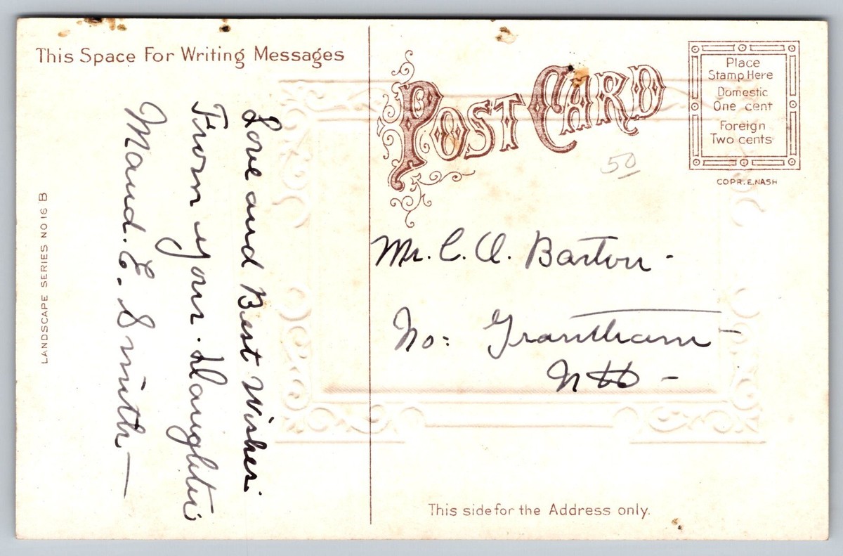 Postcard c1910 Embossed Birthday Greeting Metallic Gold Framed