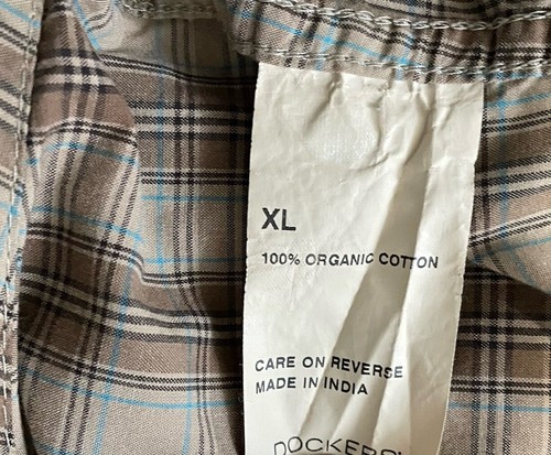 Dockers Outdoor Shirt Mens XL Brown Plaid Organic Cotton Long Sleeve Workwear - Picture 9 of 10