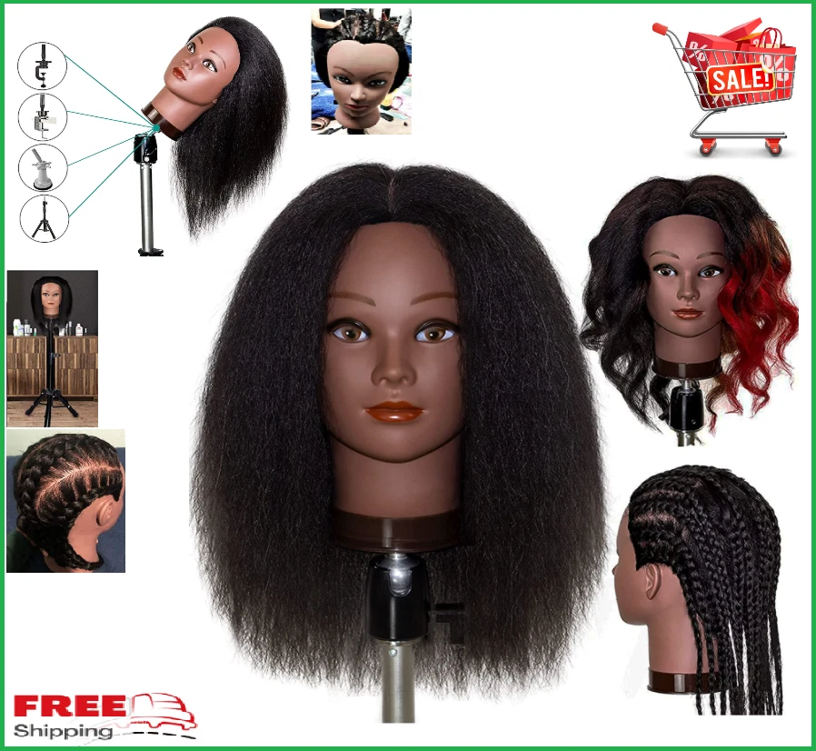 2 Count Braiding Training Hair Mannequin Head Doll Braided Model