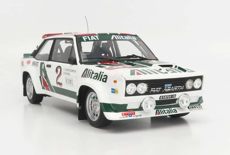 MODELLINO AUTO STATICO FIAT 131 ABARTH #2 ROHRL RALLY MONTECARLO 1978 SCALA 1/18 - Immagine 4 di 4