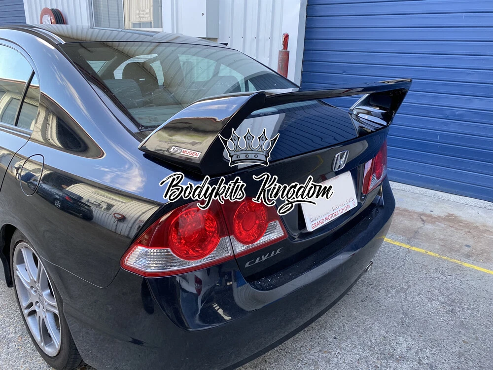 Honda Civic FD1 fd2 type r gloss black plastic spoiler wing mugen led bar gt