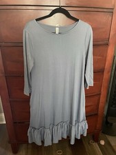 Urban Outfitters Linen Halter Midi Dress Dusty Blue Pockets Women’s Size Medium