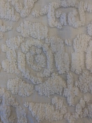Fabric By the Yard, Floral Textured White Chenille, New, Children's, Designer