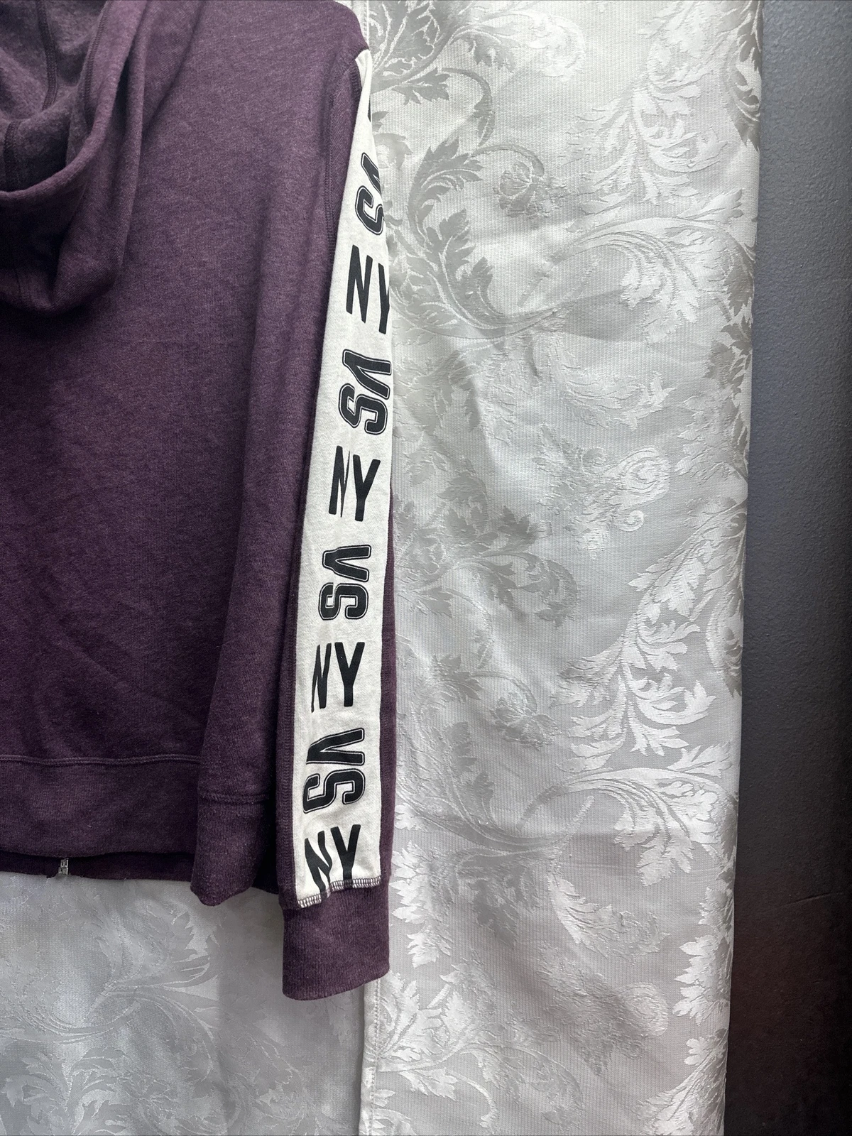 UNDERCOVER Felpa con cappuccio viola Victoria's Secret NY VS taglia S cerniera intera taschino canguro