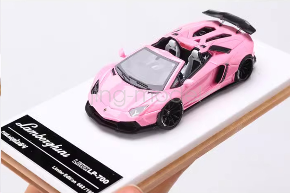 FW 1:64 Scale Pink Aventador LP700 Convertible LBWK Sport Diecast Resin
