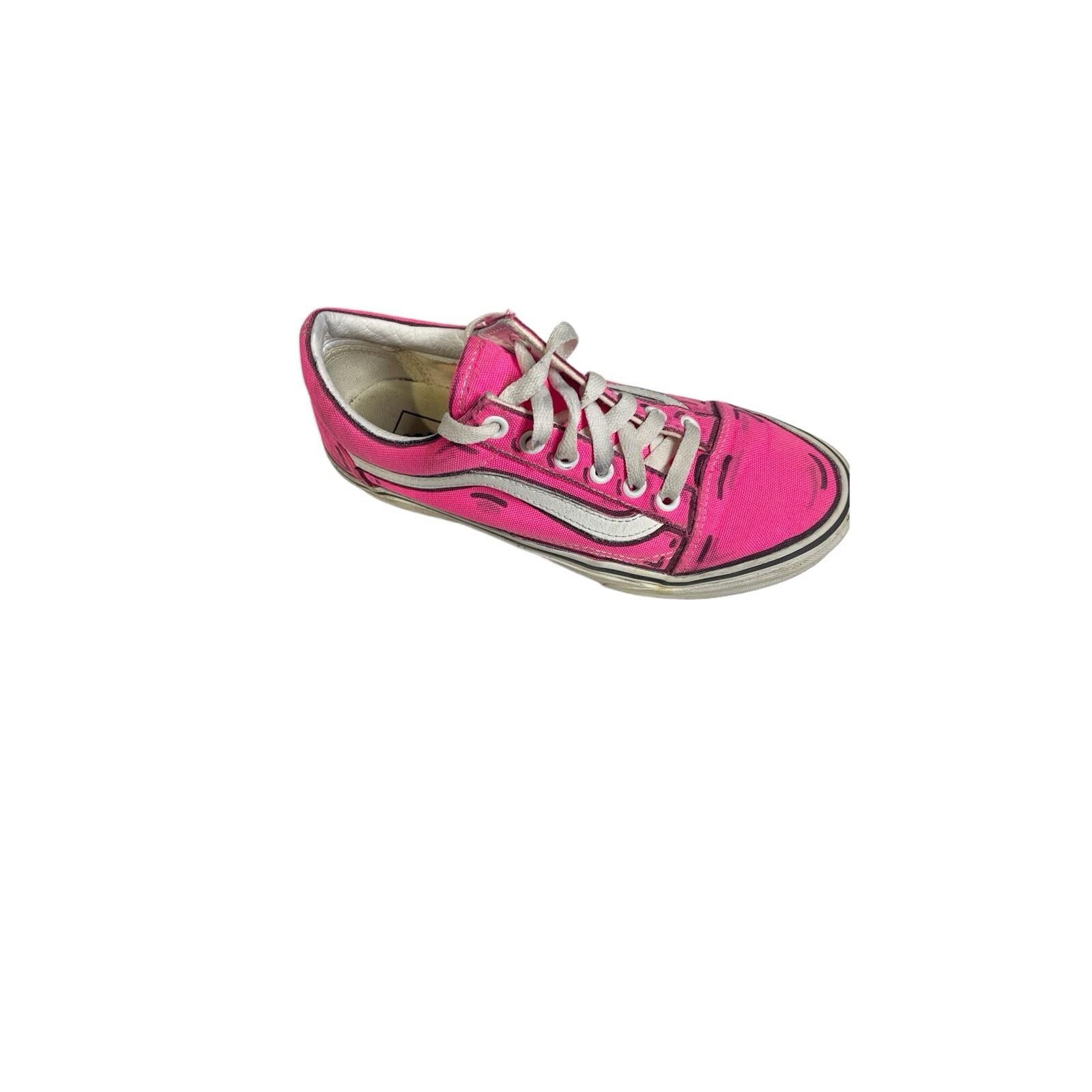 Vans Old Skool Womens Size 6 Pink/white Shoes Low Top Skate Sneakers Lace