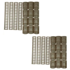 24 PCS Snap on Covers + 8 PCS 7" Ladder Covers Quad Rail Cover Set Dark Tan 