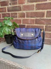 Marc Jacobs Natasha womens blue checkered Crossbody shoulder small mini Bag