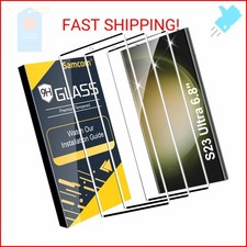 3 Pack Galaxy S23 Ultra Screen Protector, HD Clear Tempered Glass, Fingerprint U