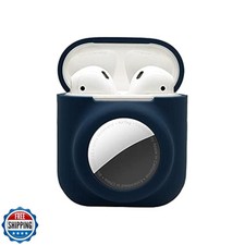 Compatible for Airpod 1st 2nd Gen Case with Airtag Holder,2 in 1 