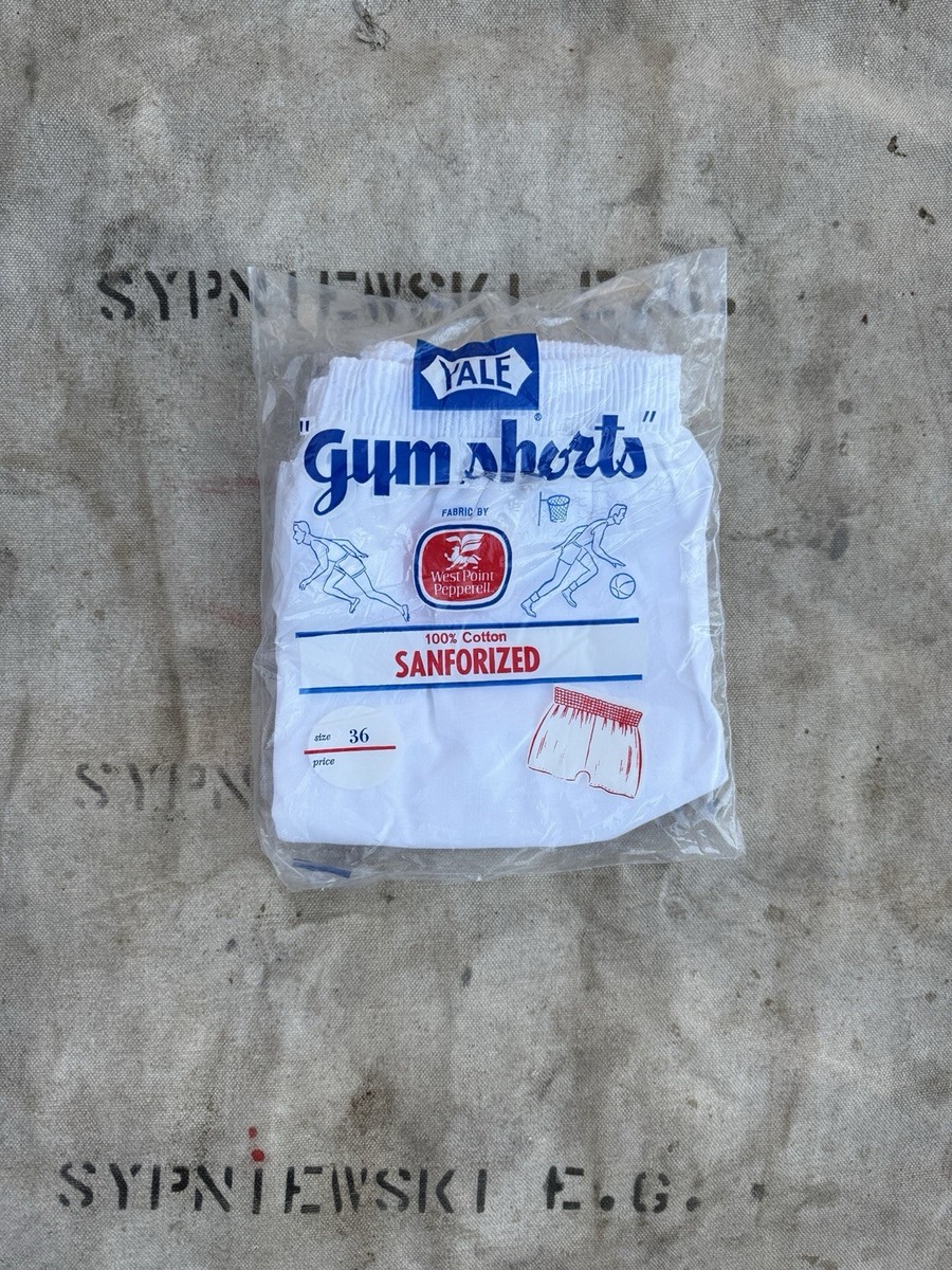 VTG 50s 60s Yale Pepperell Sanforized Cotton Gym Shorts NOS Size 36