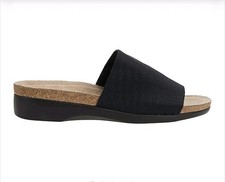 Sandalias Munro Casita Cuña Deslizables Zapatos Cómodos Negros Tela Elástica Mujer Talla 10 N