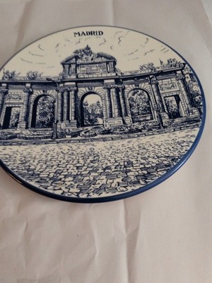 Made In Madrid Decorative vintage blue Hand Painted wall plates ''PLATART''