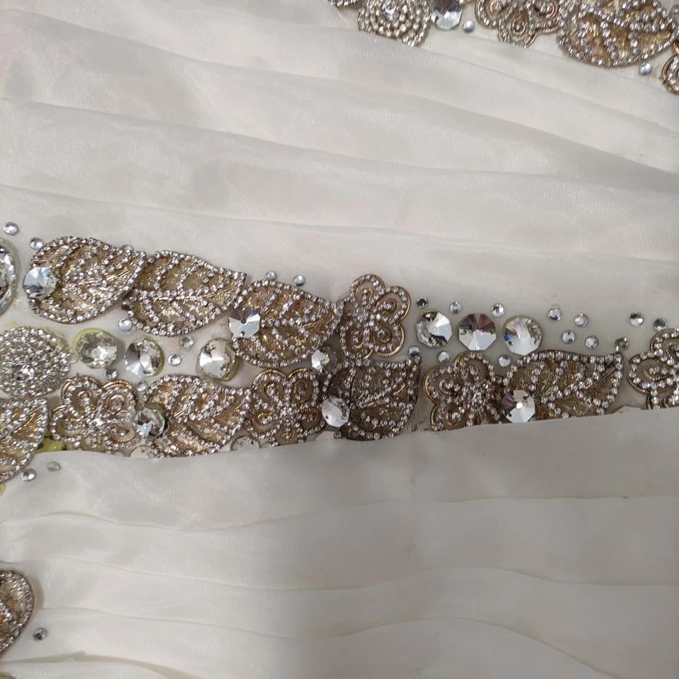 Hochzeitskleid Stickerei Diamant Brautkleid Stein Spitze Hijab Langarm Kopftuch - Bild 3 von 4