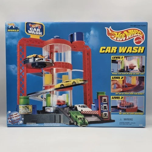 1996 Vintage Hot Wheels Car Wash Play Set New NIB In Box Mattel Sealed Rare