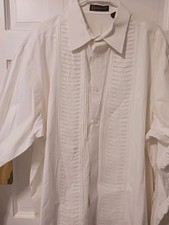 Vintage Chinetti Mens Tuxedo Shirt Pleated Ruffles Sz XXL 100 Cotton flaws