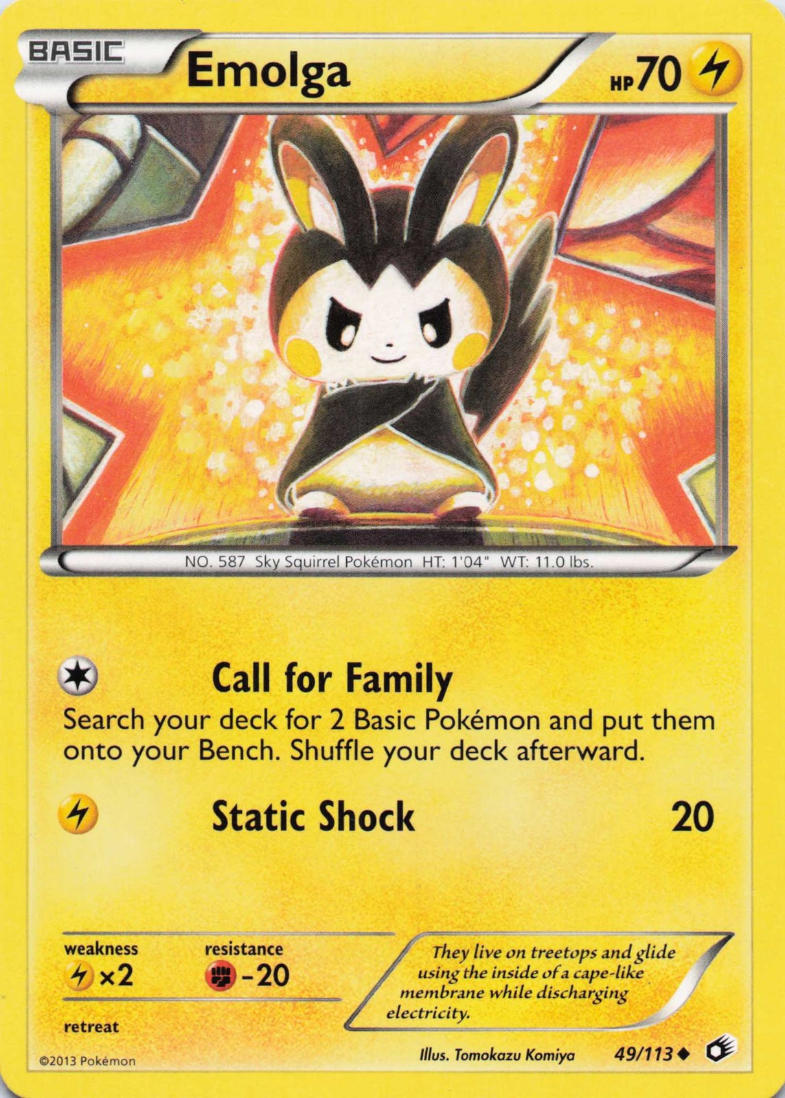 Emolga Uncommon Normal Legendary Treasures 49/113 LP