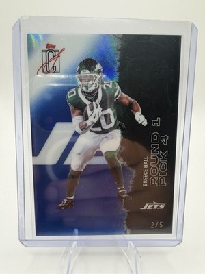 Topps Signature Class 2025 Breece Hall Blue /5 Jets Round 1 Pick 4 #92