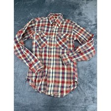 Levi  s White Tab Plaid Western Shirt Men  s S Long Sleeve Snap Excellent