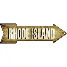 Rhode Island Novelty Metal Arrow Sign