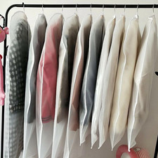 5pcs Clothes Coat Protect Garment Cover Bags Suit Storage Bags Zipper Dress  