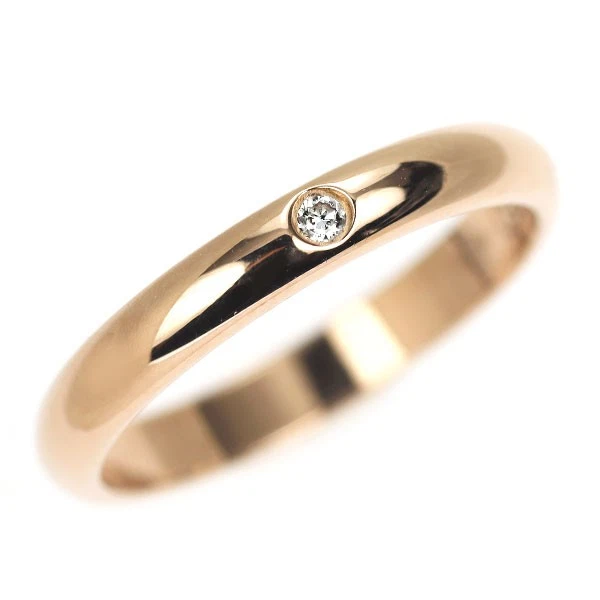 Cartier K18PG Diamond Ring 1895 Band 45 Pinky - Auth free shipping from Japan- A