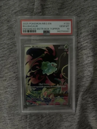 Bulbasaur #133 Stamped PSA 10 Enhanced Box Topper Mega Evolution Booster Promo